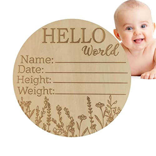 Imtrub Neugeborenes Ankündigungsschild - Baby-Geburtszeichen aus Holz für Baby-Hand- und Fußabdrücke | Baby-Geburtsanzeige-Schild Mädchen für Krankenhaus, Baby-Namensanzeige-Schild Junge von Imtrub