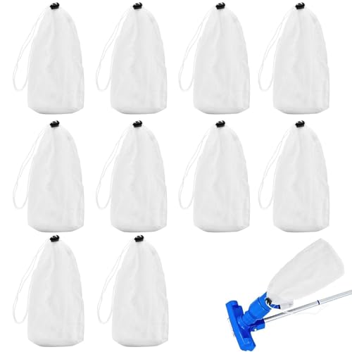 Imtrub Pool Staubsauger Filterbeutel | Ersatz-Meshbeutel Für Poolstaubsauger,10 Stück Wiederverwendbare Nylon Beutel Für Schmutz Laubbeseitigung Aquarium Teich Fischtank von Imtrub
