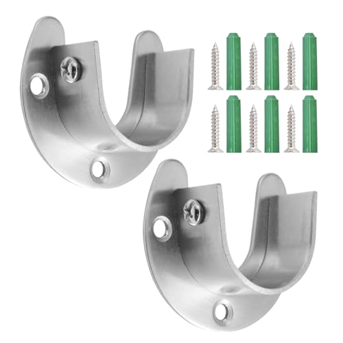 Imtrub Schrankstangenhalter | Edelstahl, strapazierfähig, 32 mm Kleiderbügel, Schrankstange, Unterstützung – für Waschküche, Badezimmer, Schlafzimmer, Wohnung, Schlafsaal, Zuhause, Fenster von Imtrub