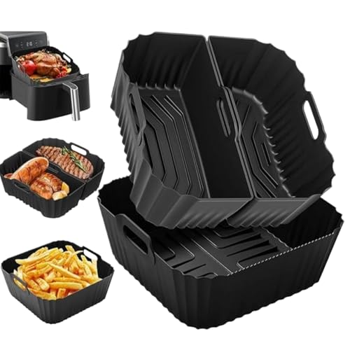 Imtrub Silicone Airfryer Korb - Küchenbackzubehör | HitzeBeständige Silikone Fritteuse Einsätze Für Dämpfen Backen Erwärmen Mahlzeitenzubereitung Küche Gastronomie Haushalt von Imtrub