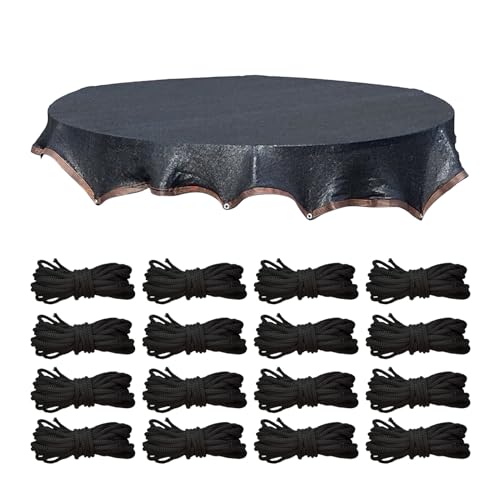 Imtrub Trampolin Sonnenschutzabdeckung - Trampolin-Sonnenschutzgewebe - Netz mit UV-Schutz Wetterbeständiges Design Mesh-Netzplane Outdoor Sportzubehör für Rasen Spielplatz Hinterhof Garten Terrasse von Imtrub
