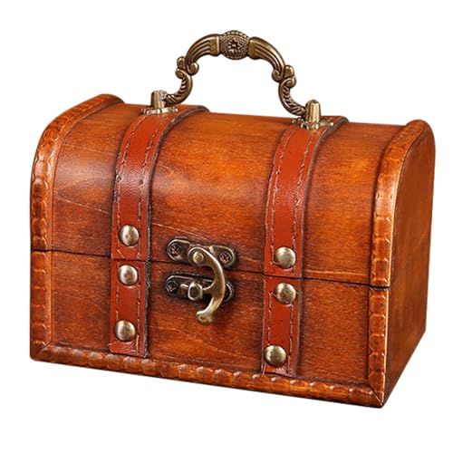 Imtrub Vintage Truhenbox | Dekorativer Aufbewahrungskoffer im Retro-Pirat-Stil - Schmuckkästchen, Verlobungsgeschenke für Paare, Erinnerungsbox, Briefkasten, Schmuckkästchen von Imtrub