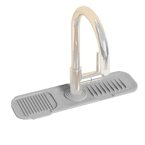 Imtrub Wasserhahn Spüle Spritzschutz, Silikon Wasserhahn Matte, Abtropfkissen, 37 x 10cm Silicone Faucet Handle Drip Catcher Tray für Küche Badezimmer Arbeitsplatte schützen von Imtrub