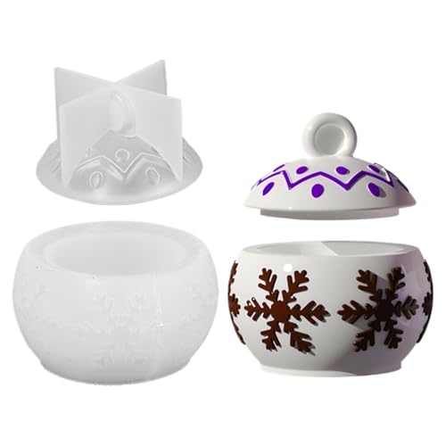 Imtrub Weihnachtsformen aus Silikon mit Deckel, Weihnachtsglasform mit Schneeflocken-Design, leicht zu lösen, für Schmuckkästchen, Basteln, Dekoration, Zuhause Imtrub Weihnachtsformen aus Silikon mit Deckel, Weihnachtsglasform mit Schneeflocken-Design, leicht zu lösen, für Schmuckkästchen, Basteln, Dekoration, Zuhause von Imtrub