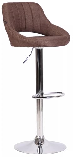 In And OutdoorMatch Barhocker Hipo Braun Chrom Malcolm - Stoff - Sitzhöhe 60-81cm - Ergonomische Barstühle - Höhenverstellbar - 1er Set - Mit Rückenlehne - Für Küche und Bar In And OutdoorMatch Barhocker Hipo Braun Chrom Malcolm - Stoff - Sitzhöhe 60-81cm - Ergonomische Barstühle - Höhenverstellbar - 1er Set - Mit Rückenlehne - Für Küche und Bar von In And OutdoorMatch