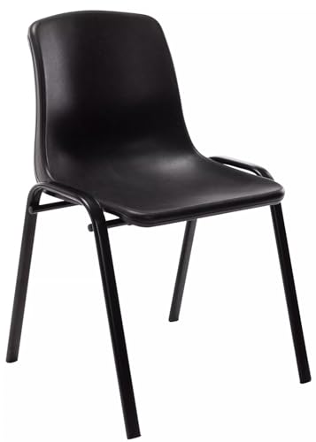 In And OutdoorMatch Stapelstuhl Jaylan - Praktischer Stuhl - Kunststoffsitz - Modernes Design - Schwarz von In And OutdoorMatch