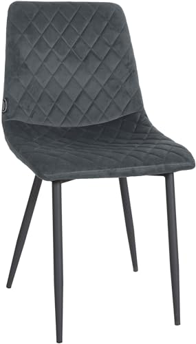 In And OutdoorMatch Stuhl Bryon - Dunkelgrau - Samt - Hochwertige Polsterung - Moderner Stuhl - Stilvoller Look von In And OutdoorMatch