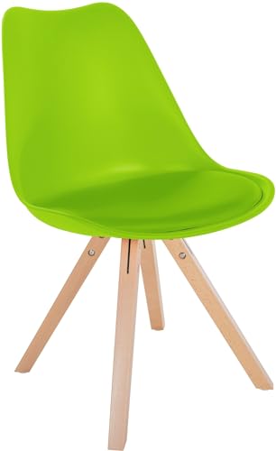 In and OutdoorMatch Stuhl Keslly - Grün und Holz - Kunststoff mit Kunstledersitz - Hochwertige Polsterung - Stilvoller Stuhl - Klassischer Look von In And OutdoorMatch