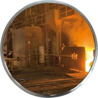 Vialux® Industriespiegel, Edelstahl, rund, Ø 600 mm, Halterung aus feuerverzinktem Stahl von Vialux®