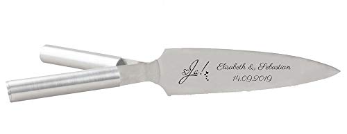 In Twees -Hochzeitstortenmesser mit 2 Griffen Edelstahl Tortenmesser Hochzeit NEU. inkl. Geschenkverpackung. Handgefertigt - Made in Germany seit 2009. Signatur Klinge einseitig Variante 1 von In Twees