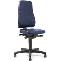 bimos Arbeitsdrehstuhl All-In-One Highline, Kunstleder, mit Rollen, blau von bimos