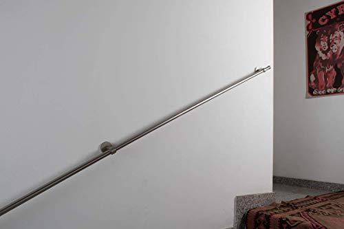 Handlauf Durchmesser 20 mm, Länge: 240 cm, gebürsteter Edelstahl - Belastung bis 80kg - komplett von InCasa