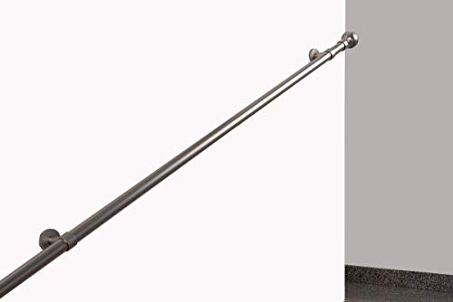 Handlauf Durchmesser 28 mm, Länge: 120 cm, gebürsteter Edelstahl – Belastung bis 130kg – komplett von InCasa