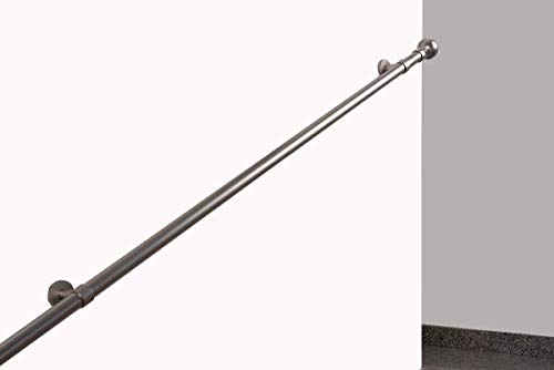 Handlauf Durchmesser 28 mm, Länge: 140 cm, gebürsteter Edelstahl – Belastung bis 130kg – komplett von InCasa