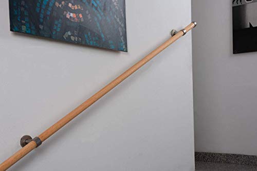 Handlauf Durchmesser 28 mm in Holz, Länge: 180 cm, Belastung bis 80kg – komplett von InCasa