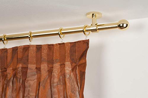 InCasa Gardinenstange Ø 20 mm, Länge: 140 cm, Glanz Messing - komplett von InCasa