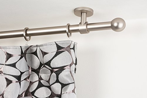 InCasa Gardinenstange Ø 20 mm, Länge: 280 cm, gebürsteter Edelstahl - komplett von InCasa