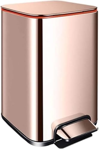 InLiMa Mode Papierkorb, Mülltonne, Indoor-Mülltonne, Roségold-Mülltonne, Tret-Mülltonne, Küchen-Mülltonne Platzsparend (Color : Rose Gold, Size : 8L) von InLiMa