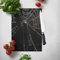 Gothic Spinnweb Glas Küche Schneidebrett, Spiderweb Foto Trivet Hot Pad, Hostess Geschenk, Natur Dekor von InLightImagery