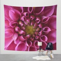 Rosa Blume Wandteppich, Floral Wandteppich Wandbehang, Fuchsia Boho Wohnheim Zimmer Wand-Dekor, Hot Pink Wandbehang von InLightImagery