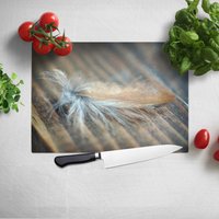 Spatz Feder Glas Schneidebrett, Trivet Hot Pad, Küche Hostess Geschenk, Foto Schneidebrett von InLightImagery