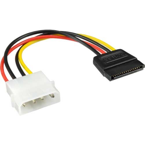 10er Set SATA Stromadapterkabel, 1x 13,34cm (5,25") Buchse an 15pol SATA Stecker, 0,15m von InLine