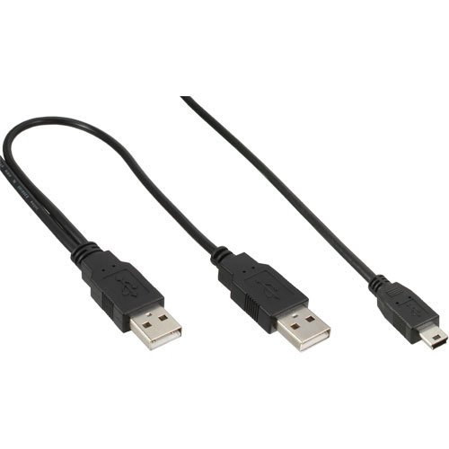 10er Set USB Mini-Y-Kabel, 2X Stecker A an Mini-B Stecker (5pol.), 1,0m von InLine
