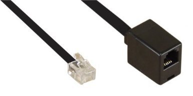 7 Stück Intos Telefonkabel-RJ12 Verlängerungskabel RJ12/Stecker-RJ12/Buchse flach schwarz 10.00 m von InLine