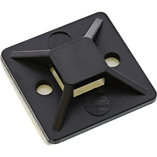 InLine 59965G 10er Pack Befestigungssockel für Kabelbinder, 20x20mm, selbstklebend, schwarz von InLine