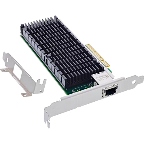 InLine 10 Gigabit Netzwerkkarte, 1x RJ45 10Gb/s, PCIe x8, 10 GBASE-T Ethernet LAN Controller, ab Win 7, Server 2008, Linux 2.6, inkl. Low Profile Slotblech, 51132A von InLine