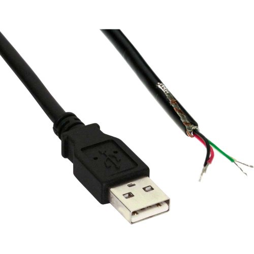InLine® 34520Z USB 2.0 Kabel, A an offenes Ende, schwarz, 2m, Bulk (3 Kabel) von InLine