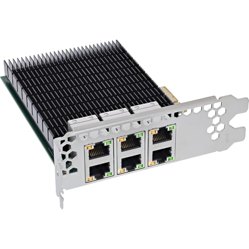 InLine 6-Fach Gigabit Netzwerkkarte, 6X RJ45 1Gb/s, PCIe x4, 51127C von InLine