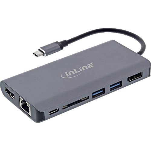 InLine® 7-in-1 USB Typ-C Dockingstation, HDMI, DisplayPort, USB 3.2, SD-Kartenleser, PD 3.0 100W, MST von InLine