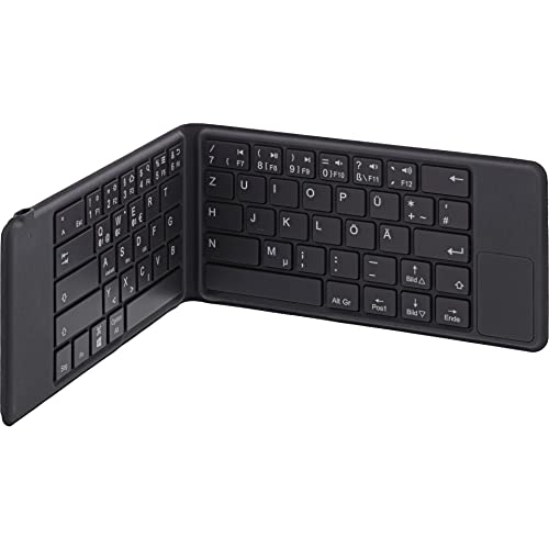 InLine® Faltbare Bluetooth Tastatur BT-Pocket, grau, für bis zu 3 Bluetooth-Geräte von InLine
