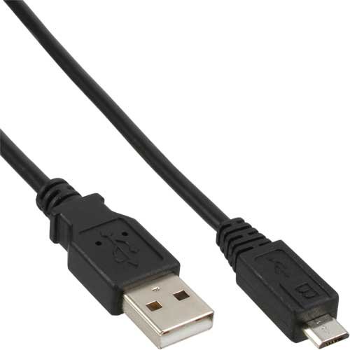 InLine® Micro-USB 2.0 Kabel, USB A an Micro B, schwarz, 0,5 m Set of 3 von InLine