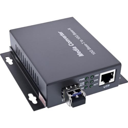 InLine Netzwerk Gigabit SFP Media Konverter 10Gb/s TP zu SFP+ LWL (für LC Duplex), SM, 10km, 66659F von InLine