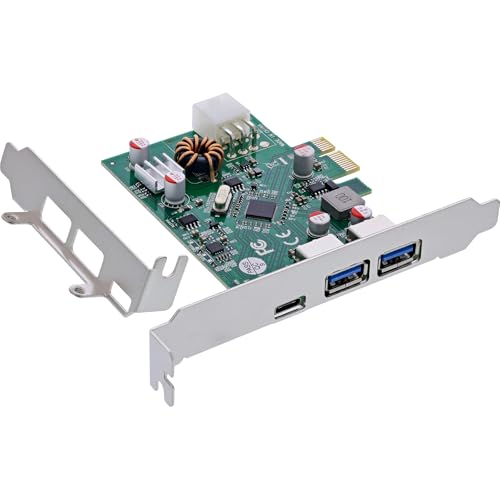 InLine PCIe Karte, 1x USB-C PD3.0 & 2X USB-A Ports, 5 Gb/s, 6-pol Stromanschluss, VL805, für Windows & Linux, 76661M von InLine