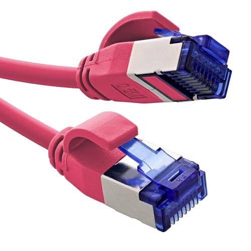 InLine® Patchkabel Slim, Cat.6A, S/FTP, TPE (LSZH) flexibel, PoE, Kupfer (CU), LAN, Ethernet, Netzwerk Kabel, RJ45 Gigabit, magenta, 2m, 74902M von InLine