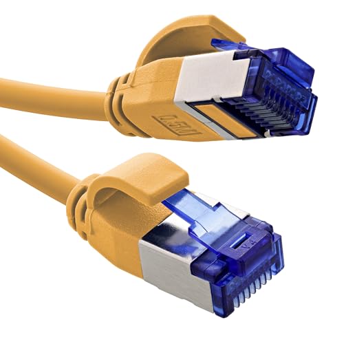 InLine® Patchkabel Slim, Cat.6A, S/FTP, TPE (LSZH) flexibel, PoE, Kupfer (CU), LAN, Ethernet, Netzwerk Kabel, RJ45 Gigabit, gelb, 3m, 74903Y von InLine
