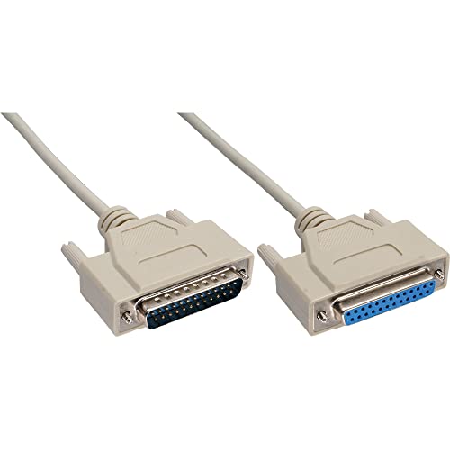 InLine 11422M Serielle Verlängerung, 25pol Stecker / Buchse, vergossen, 1:1 belegt, 1,8m von InLine
