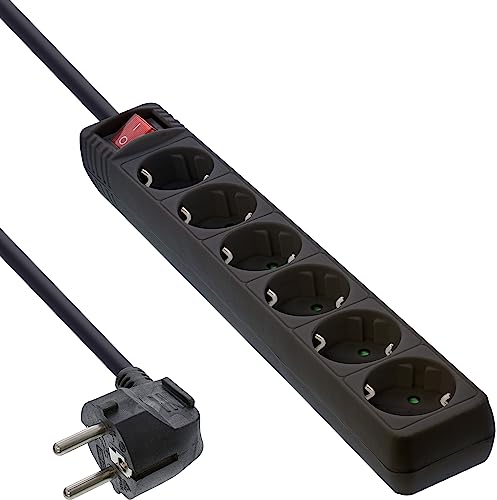 InLine 16463T Steckdosenleiste, 6-fach Schutzkontakt, mit Schalter, 3m, schwarz InLine 16463T Steckdosenleiste, 6-fach Schutzkontakt, mit Schalter, 3m, schwarz von InLine