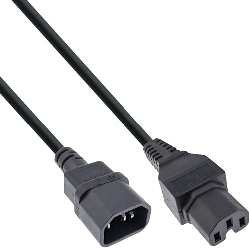 InLine 16811B Netzkabelverlängerung, Warmgerätestecker gerade C15 auf Buchse gerade C14, 1,8m, schwarz InLine 16811B Netzkabelverlängerung, Warmgerätestecker gerade C15 auf Buchse gerade C14, 1,8m, schwarz von InLine