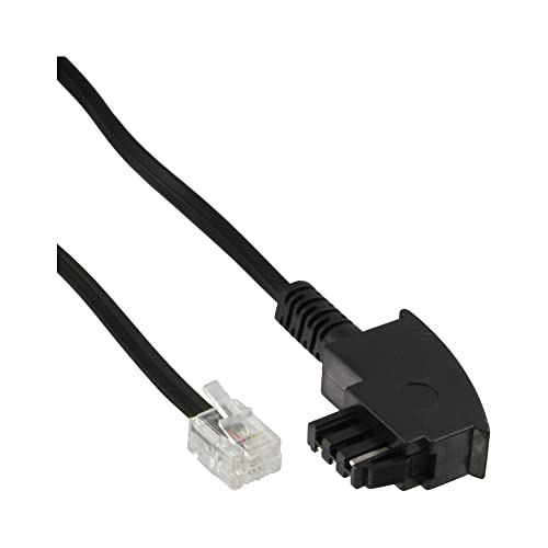 InLine 18902 TAE-F Kabel, 6polig/4adrig, für Import, TAE-F Stecker an RJ11 Stecker, 1m von InLine