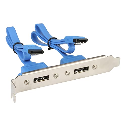 InLine 27904 eSATA Slotblech, 2x eSATA Buchse extern auf intern SATA Stecker, 0,3m von InLine