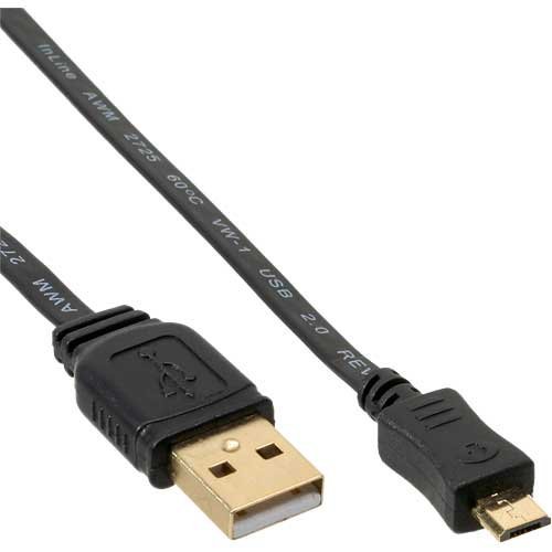 InLine 31730F USB-A Stecker an Micro-B Stecker Micro-USB 2.0 Flachkabel (3m) - 5 Stück von InLine