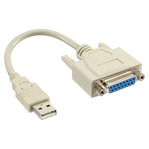 InLine 33101 USB Adapter Kabel, USB Stecker A auf 15pol Buchse von InLine