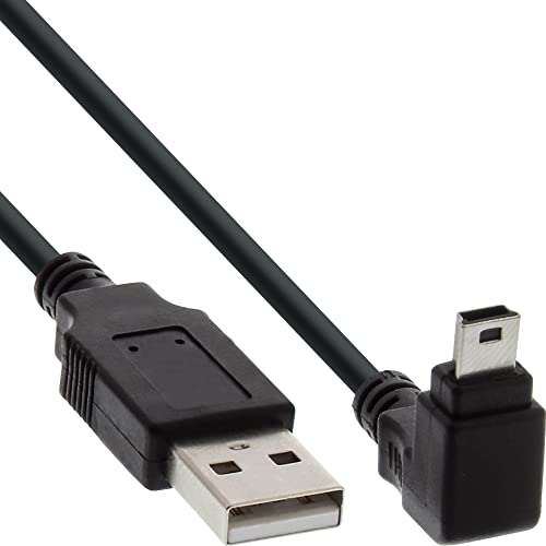 InLine 34205 USB 2.0 Mini-Kabel, Stecker A an Mini-B Stecker (5pol.) unten abgewinkelt 90°, schwarz, 0,5m von InLine