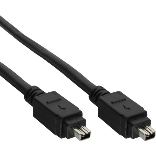 InLine 34443 FireWire Kabel, IEEE1394 4pol Stecker / Stecker, schwarz, 3m von InLine