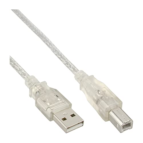 InLine 34557T USB 2.0 Kabel, A an B, transparent, 7m, 1 Stück von InLine