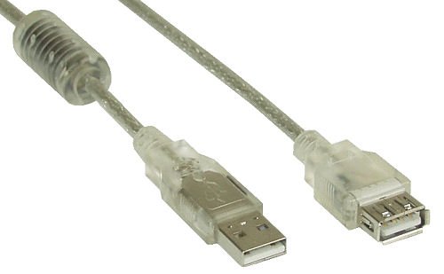 InLine 34605q 5 m USB A USB A männlich weiblich transparent Kabel USB – Kabel USB (5 m, USB A, USB A, 2.0, männlich/weiblich, transparent) von InLine